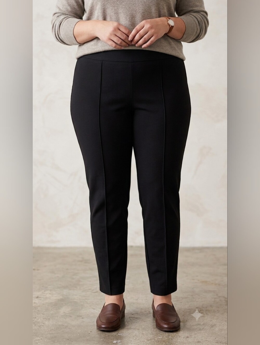 Banana Republic Office Minimalist Capsule Black Pull On Women's Ponte Pants XL